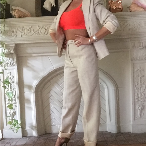 🤓Vintage cream linen suit🤓👍🏼 - Picture 2 of 4